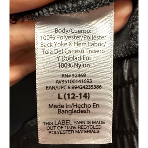 AVIA Women’s Black Full Zip Faux Shearling Hooded Vest Front Pockets K606 - Picture 14 of 15